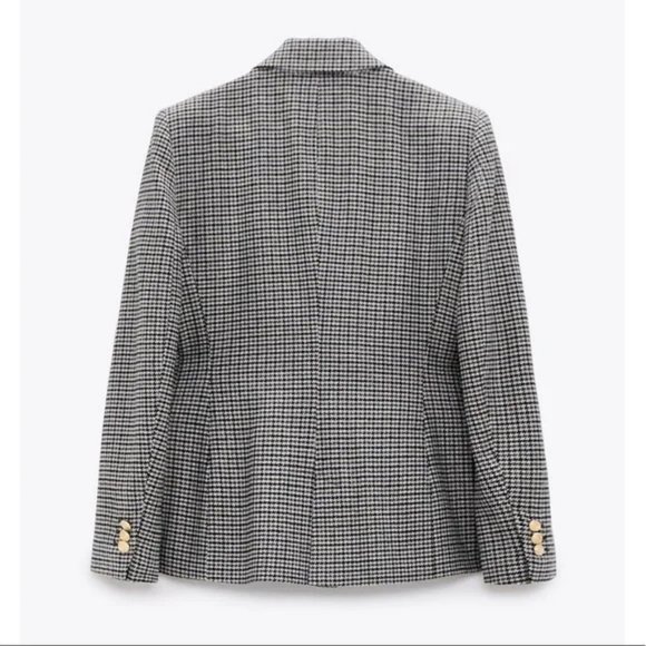 ZARA Double Breasted Houndstooth Blazer - Picture 10 of 12
